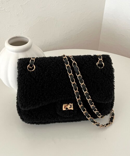 prose verse（プロズヴェール）の「ボアキルティングショルダーバッグ（ショルダーバッグ・レディース・アイボリー/ブラック/ピンク・FREE）」の11枚目の写真