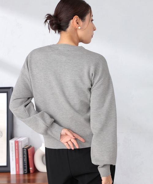 GALLORIA（ギャローリア）の「ドットボタンクルーカーディガン（カーディガン/ボレロ・レディース・ネイビー/マスタード/グレー・M/L/LL/S）」の5枚目の写真