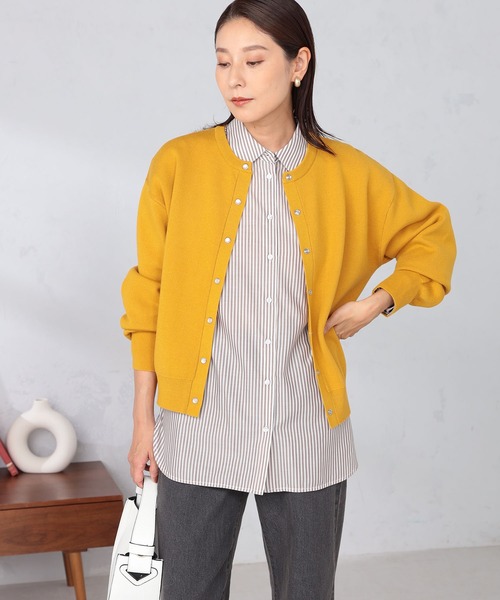 GALLORIA（ギャローリア）の「ドットボタンクルーカーディガン（カーディガン/ボレロ・レディース・ネイビー/マスタード/グレー・M/L/LL/S）」の12枚目の写真