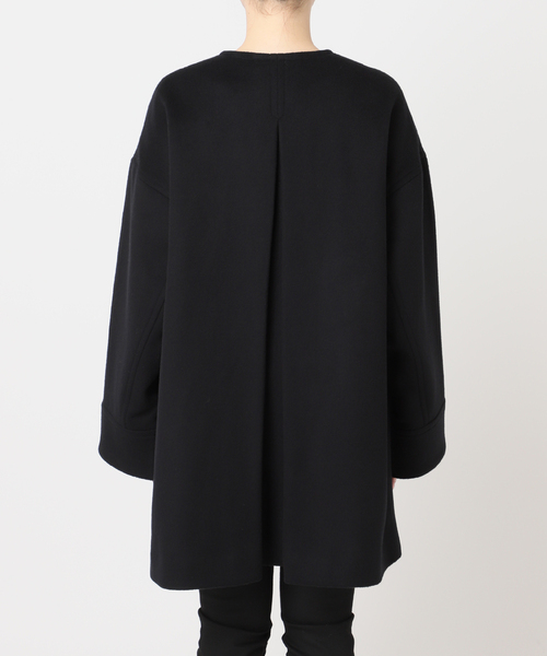 スーパー140ビーバーノーカラーミドルコート（ノーカラーコート