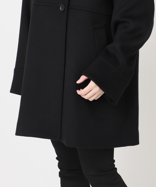 スーパー140ビーバーノーカラーミドルコート（ノーカラーコート