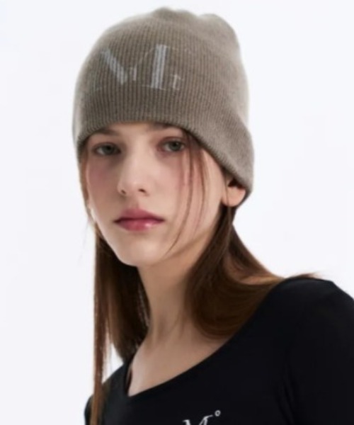 MUCENT(ムセント)の「◇MUCENT◇MUCENT ミューセント シグネチャー ビーニー MUCENT MUCENT SIGNATURE BEANIE(ニットキャップ/ビーニー・レディース・アイボリー/ブラック/ベージュ/グレー・FREE)」の4枚目の写真