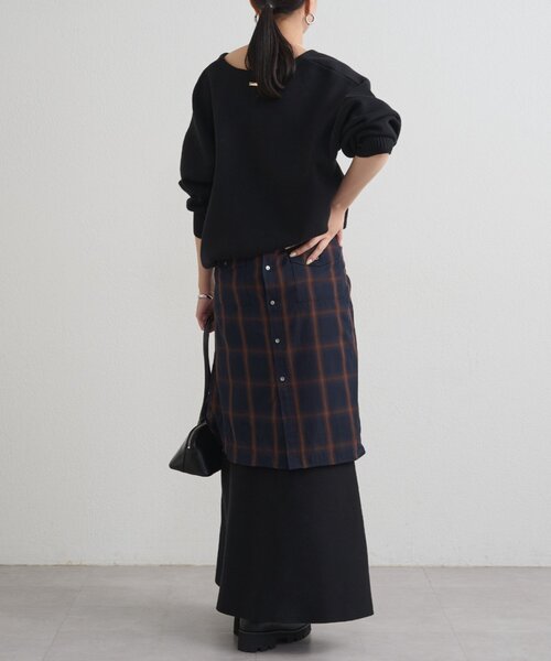 LOUNGEDRESS（ラウンジドレス）の「【@_shirabe.s_コラボ】スウェットライクスキッパーニット（ニット/セーター・レディース・アイボリー/ブラック/ブラウン/ライトベージュ・FREE）」の22枚目の写真