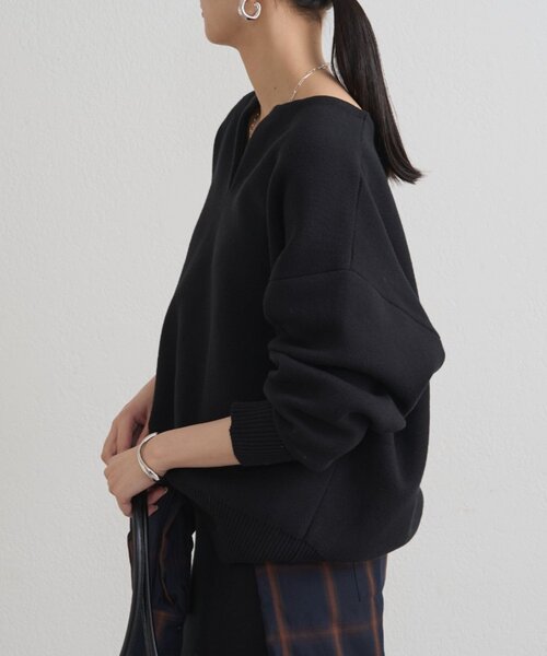 セール】【@_shirabe.s_コラボ】スウェットライクスキッパーニット