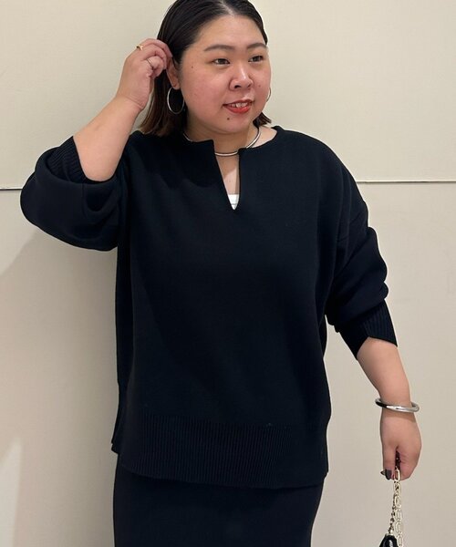 セール】【@_shirabe.s_コラボ】スウェットライクスキッパーニット