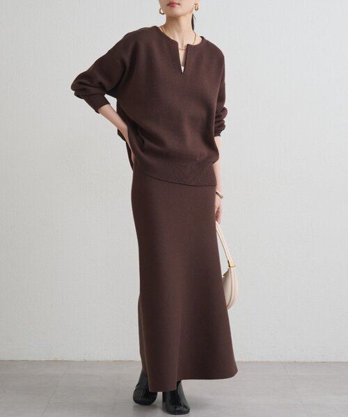 shirabe.s_コラボ】スウェットライクスキッパーニット（ニット