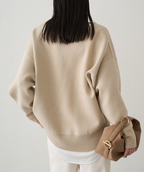 shirabe.s_コラボ】スウェットライクスキッパーニット（ニット