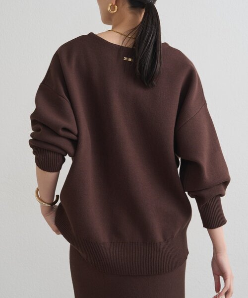 ラウンジドレス　スウェットライクスキッパーニット　ブラウン ラウンジドレス スウェットライクスキッパーニット ブラウン 入荷して