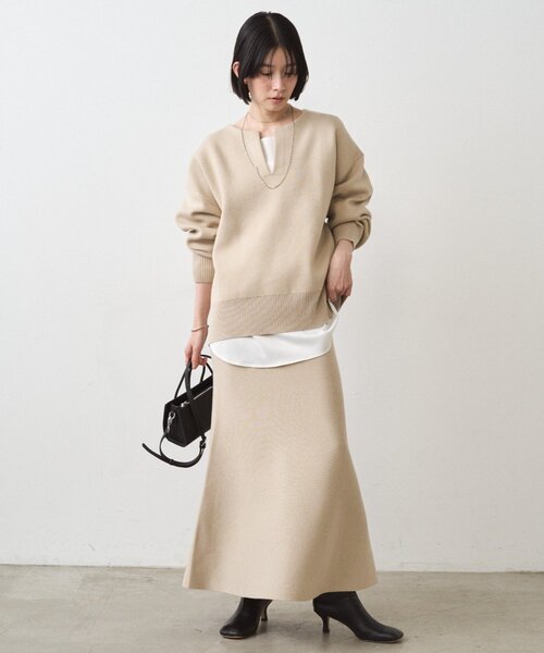 shirabe.s_コラボ】スウェットライクスキッパーニット（ニット