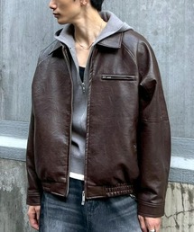 Chikashitsu + | 【Chikashitsu +】bomber synthetic material jacket / 【チカシツプラス】ボンバーシンセティックマテリアルジャケット(ブルゾン)