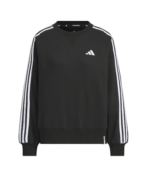 adidas(アディダス)の「アディダス adidas エッセンシャルズ プラス スリーストライプス フレンチテリー クルーネックスウェット(スウェット・レディース・ブラック・S/M/L/XL)」の7枚目の写真