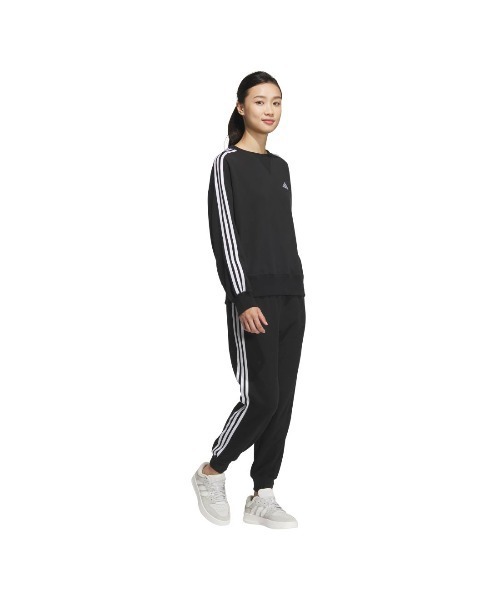 adidas(アディダス)の「アディダス adidas エッセンシャルズ プラス スリーストライプス フレンチテリー クルーネックスウェット(スウェット・レディース・ブラック・S/M/L/XL)」の3枚目の写真
