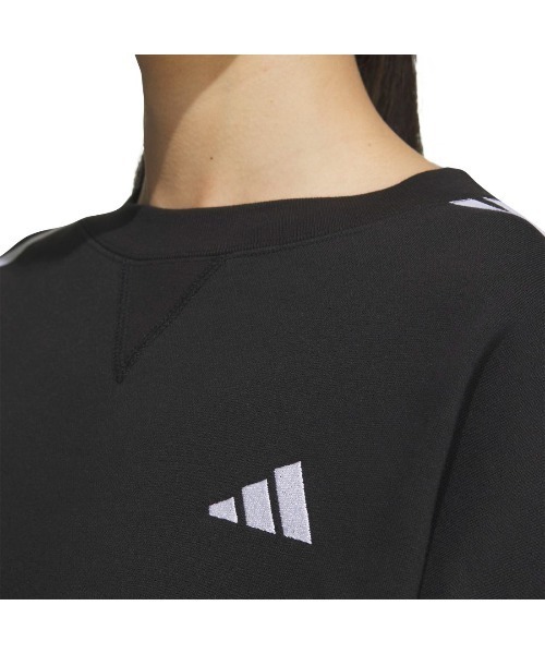adidas(アディダス)の「アディダス adidas エッセンシャルズ プラス スリーストライプス フレンチテリー クルーネックスウェット(スウェット・レディース・ブラック・S/M/L/XL)」の5枚目の写真