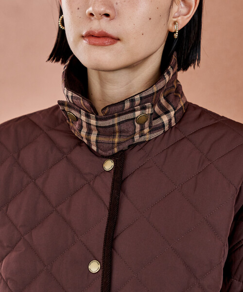 FREAK'S STORE（フリークスストア）の「PRIMALOFT ダイヤキルト 襟付きミドルコート/プリマロフト ジャケット（ブルゾン・レディース・ブラウン/オリーブ/ブラック・ﾌﾘ-）」の22枚目の写真