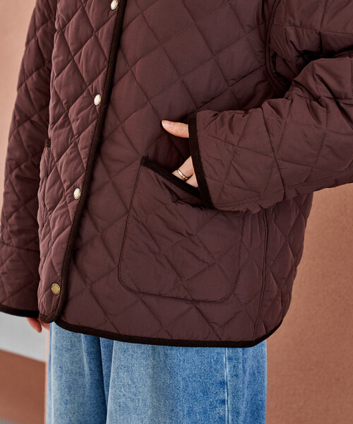 セール】PRIMALOFT ダイヤキルト 襟付きミドルコート/プリマロフト