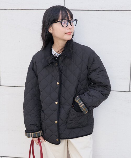 FREAK'S STORE（フリークスストア）の「PRIMALOFT ダイヤキルト 襟付きミドルコート/プリマロフト ジャケット（ブルゾン・レディース・ブラウン/オリーブ/ブラック・ﾌﾘ-）」の13枚目の写真