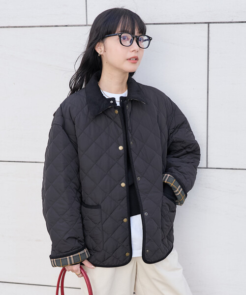 FREAK'S STORE（フリークスストア）の「PRIMALOFT ダイヤキルト 襟付きミドルコート/プリマロフト ジャケット（ブルゾン・レディース・ブラウン/オリーブ/ブラック・ﾌﾘ-）」の7枚目の写真