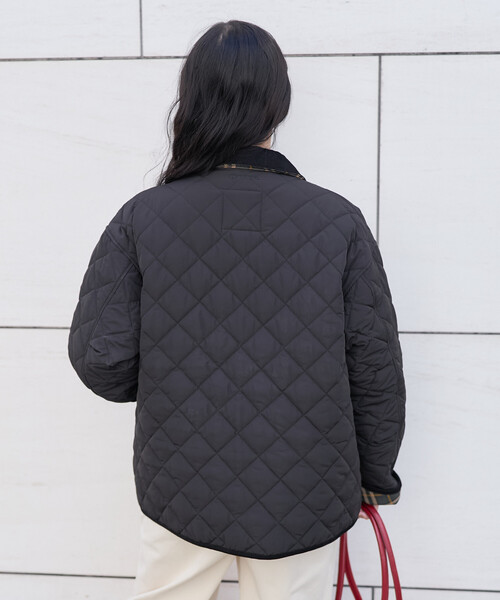 FREAK'S STORE（フリークスストア）の「PRIMALOFT ダイヤキルト 襟付きミドルコート/プリマロフト ジャケット（ブルゾン・レディース・ブラウン/オリーブ/ブラック・ﾌﾘ-）」の11枚目の写真