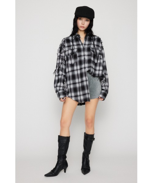 LAGUA GEM（ラグアジェム）の「CRASH CHECK シャツ（シャツ/ブラウス・レディース・ブラック/ブラウン・FREE）」の11枚目の写真