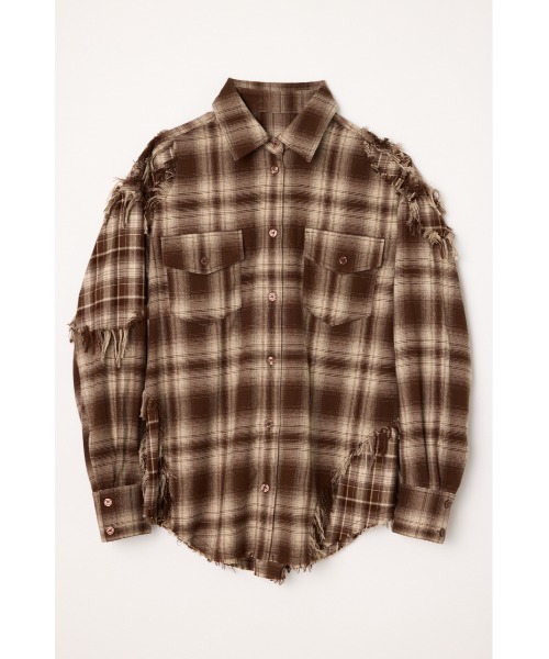 LAGUA GEM（ラグアジェム）の「CRASH CHECK シャツ（シャツ/ブラウス・レディース・ブラック/ブラウン・FREE）」の10枚目の写真