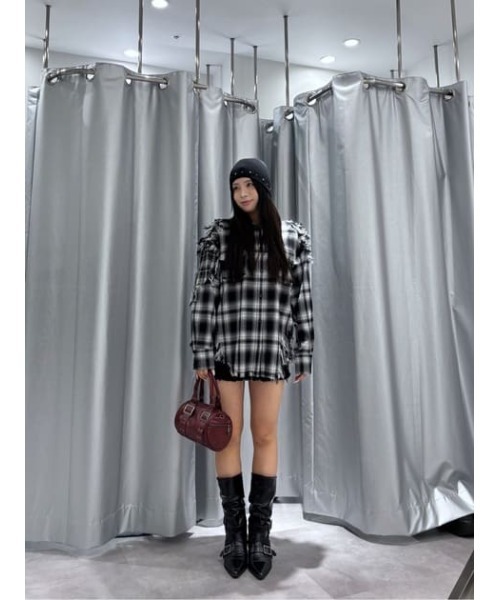 LAGUA GEM（ラグアジェム）の「CRASH CHECK シャツ（シャツ/ブラウス・レディース・ブラック/ブラウン・FREE）」の21枚目の写真