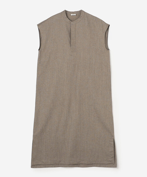 LE GLAZIK（ルグラジック）の「LE GLAZIK | ウールフランネル オーバーシャツワンピース WOMEN（ワンピース・レディース・グレー/ダークネイビー/ベージュ・36）」の2枚目の写真