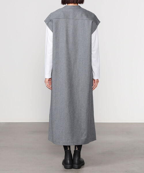 LE GLAZIK（ルグラジック）の「LE GLAZIK | ウールフランネル オーバーシャツワンピース WOMEN（ワンピース・レディース・グレー/ダークネイビー/ベージュ・36）」の12枚目の写真