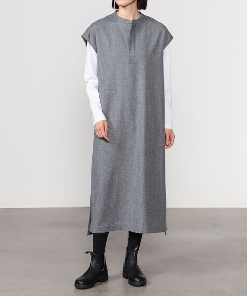 カツオトイワン様　シルバー　49 LE GLAZIK | ウールフランネル オーバーシャツワンピース WOMEN