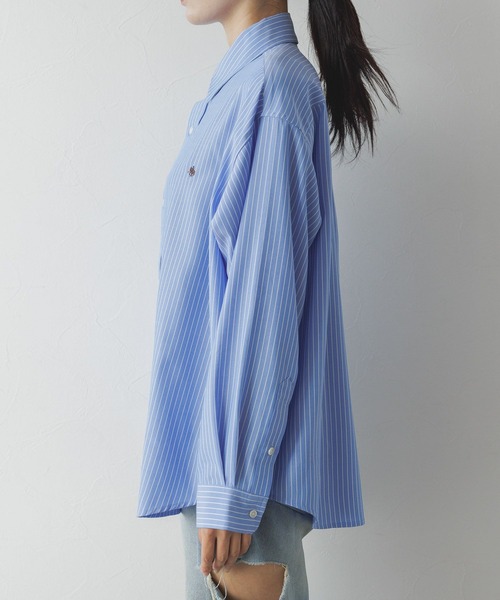 POLO BCS（ポロ ビーシーエス）の「【POLO BCS/ポロ・ビーシーエス】別注/BIGストライプシャツ（シャツ/ブラウス・レディース・ブルー/その他23・FREE）」の3枚目の写真