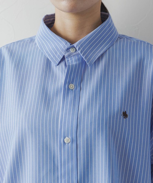 POLO BCS（ポロ ビーシーエス）の「【POLO BCS/ポロ・ビーシーエス】別注/BIGストライプシャツ（シャツ/ブラウス・レディース・ブルー/その他23・FREE）」の5枚目の写真