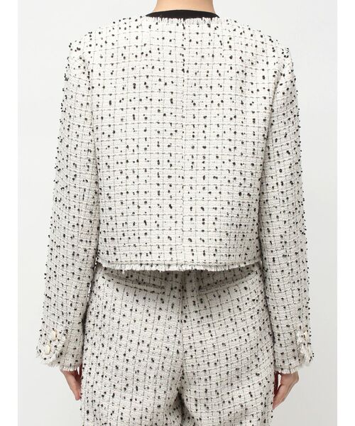 TONAL(トーナル)の「ツイードクルージャケット(ノーカラージャケット・レディース・ブラック/オフホワイト・MEDIUM)」の13枚目の写真