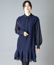 DRESSTERIOR（ドレステリア）の「ダブルクロスボリュームスリーブミニワンピース（ワンピース・レディース）」
