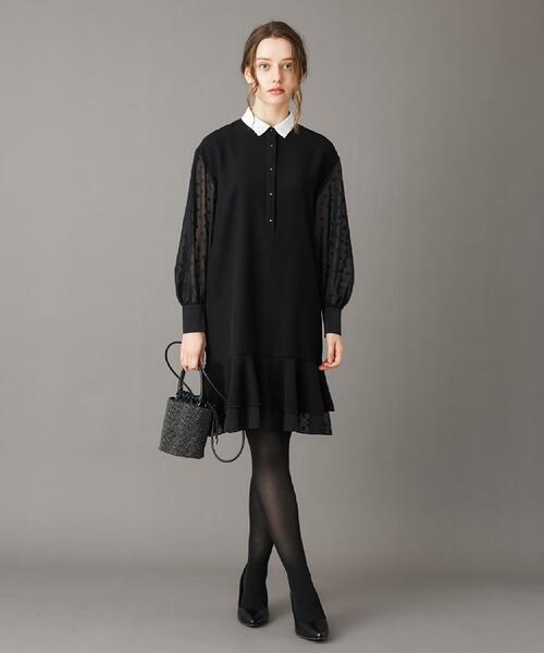 ドレステリア（DRESSTERIOR）/【otonaMUSE 11月号掲載】ダブルクロスボリュームスリーブミニワンピース セール】【otonaMUSE 11月号掲載】ダブルクロスボリュームスリーブミニ