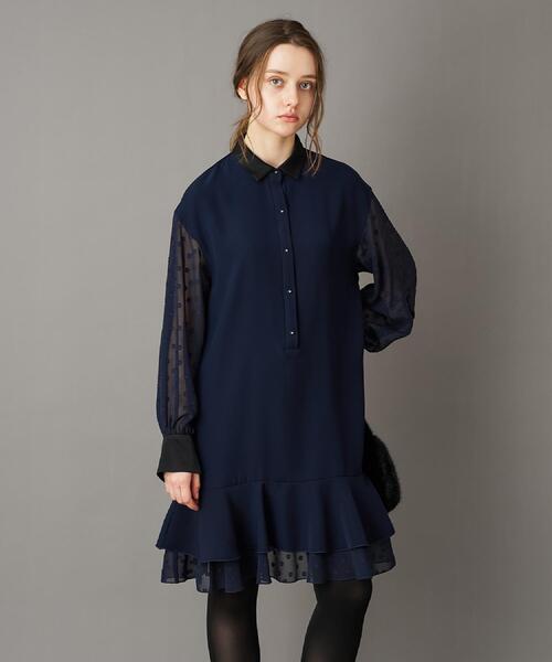 ドレステリア（DRESSTERIOR）/【otonaMUSE 11月号掲載】ダブルクロスボリュームスリーブミニワンピース セール】【otonaMUSE 11月号掲載】ダブルクロスボリュームスリーブミニ