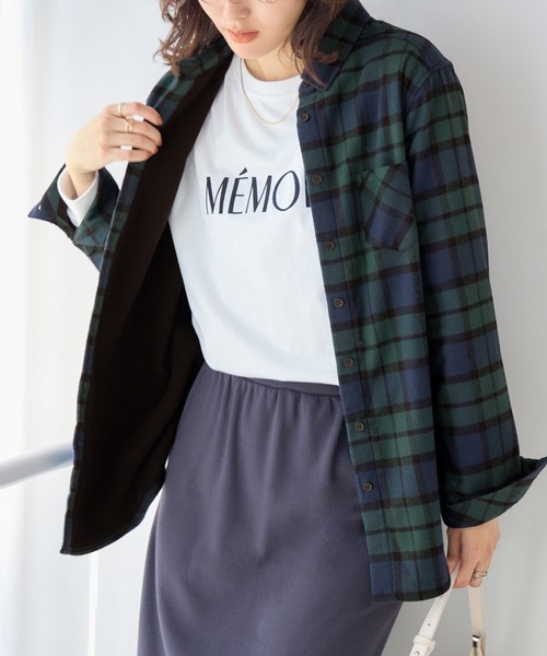 Viola e Viola(ヴィオラエヴィオラ)の「あったか裏フリースチェックシャツ(シャツ/ブラウス・レディース・グリーン/ブラック/ネイビー・LL/L/M)」の21枚目の写真