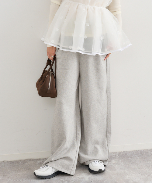 セール】フロントジップスウェットパンツ（スウェットパンツ）｜U by