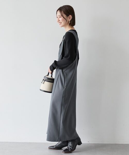 AMERICAN HOLIC（アメリカンホリック）の「イージーケアWクロスIラインワンピース（ワンピース・レディース・ブラック/チャコールグレー・M/L）」の11枚目の写真