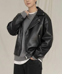 link lot（リンクロット）の「PU オーバーサイズ ダブル ライダースジャケット（ライダースジャケット）」