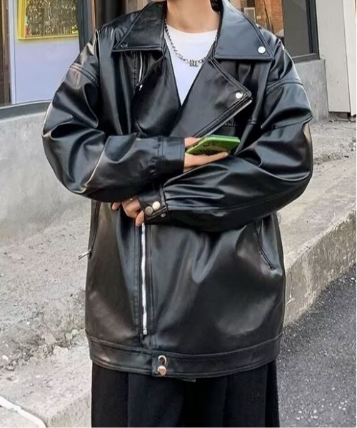 ダブルライダースジャケット ダブルライダースジャケット（カウハイド） ブラック Y709 – Liason