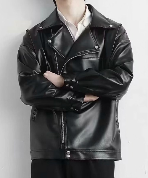 セール】【25年秋冬新作】PU オーバーサイズ ダブル ライダース