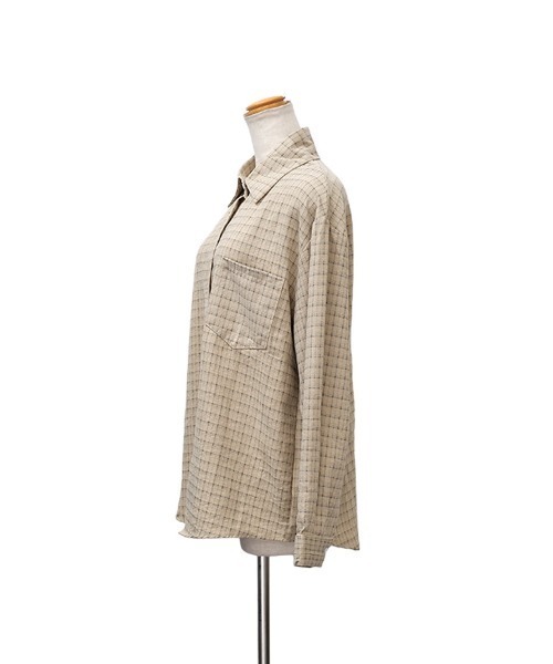 CLOTHY(クロシィ)の「【羽織るだけで様になるオーバーサイズデザイン】グラフチェックシャツ(シャツ/ブラウス・レディース・オフホワイト/イエロー・FREE)」の15枚目の写真