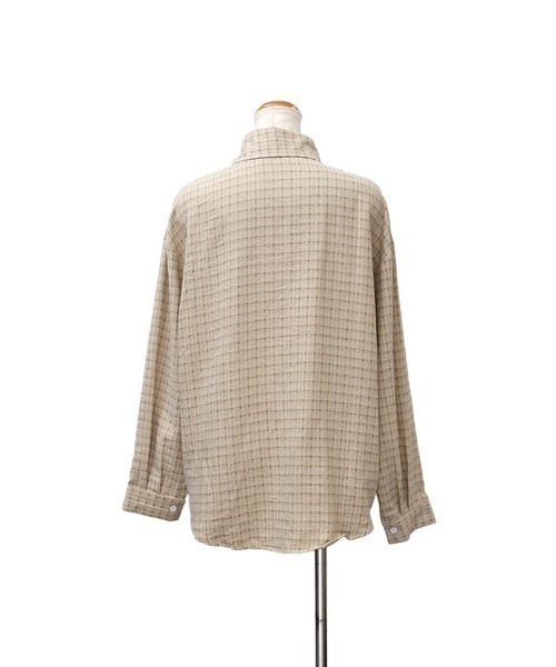 CLOTHY(クロシィ)の「【羽織るだけで様になるオーバーサイズデザイン】グラフチェックシャツ(シャツ/ブラウス・レディース・オフホワイト/イエロー・FREE)」の16枚目の写真