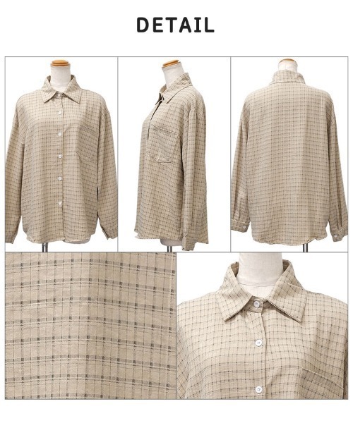 CLOTHY(クロシィ)の「【羽織るだけで様になるオーバーサイズデザイン】グラフチェックシャツ(シャツ/ブラウス・レディース・オフホワイト/イエロー・FREE)」の19枚目の写真