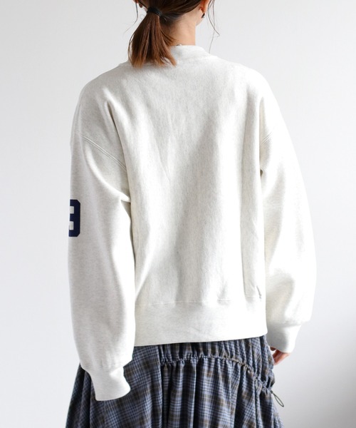Champion(チャンピオン)の「【Champion】裏起毛リバースウィーブハーフジッププリントスウェット(スウェット・レディース・オートミール/ダークネイビー・L)」の22枚目の写真