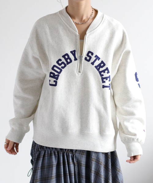 Champion(チャンピオン)の「【Champion】裏起毛リバースウィーブハーフジッププリントスウェット(スウェット・レディース・オートミール/ダークネイビー・L)」の20枚目の写真