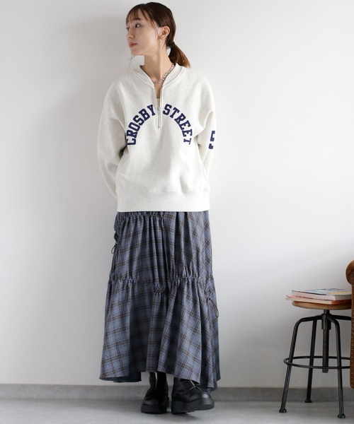 Champion(チャンピオン)の「【Champion】裏起毛リバースウィーブハーフジッププリントスウェット(スウェット・レディース・オートミール/ダークネイビー・L)」の15枚目の写真