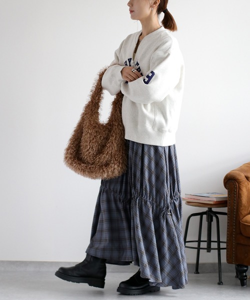 Champion(チャンピオン)の「【Champion】裏起毛リバースウィーブハーフジッププリントスウェット(スウェット・レディース・オートミール/ダークネイビー・L)」の16枚目の写真
