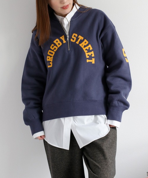 Champion(チャンピオン)の「【Champion】裏起毛リバースウィーブハーフジッププリントスウェット(スウェット・レディース・オートミール/ダークネイビー・L)」の13枚目の写真