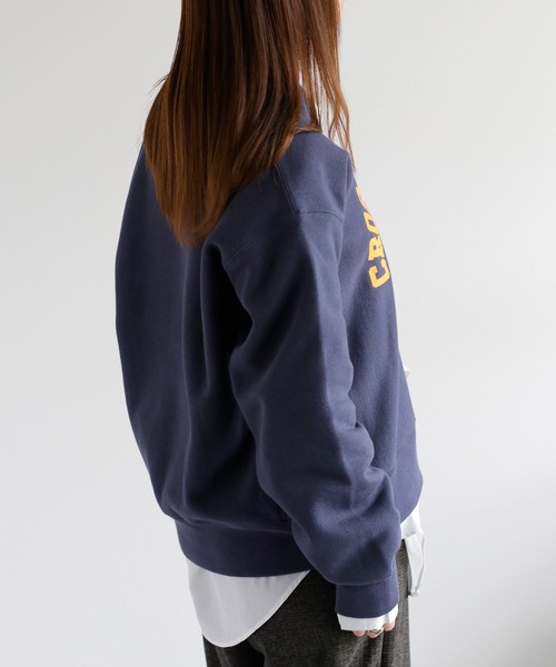 Champion(チャンピオン)の「【Champion】裏起毛リバースウィーブハーフジッププリントスウェット(スウェット・レディース・オートミール/ダークネイビー・L)」の12枚目の写真