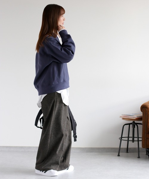 Champion(チャンピオン)の「【Champion】裏起毛リバースウィーブハーフジッププリントスウェット(スウェット・レディース・オートミール/ダークネイビー・L)」の6枚目の写真